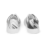 Men's Premium White Black Stripes Lace-Up Canvas Shoes TRONFORM 2024 Winter Collection - TRONFORM