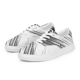 Women's Premium White Black Stripes Lace-Up Canvas Shoes TRONFORM 2024 Winter Collection - TRONFORM