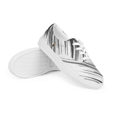 Women's Premium White Black Stripes Lace-Up Canvas Shoes TRONFORM 2024 Winter Collection - TRONFORM